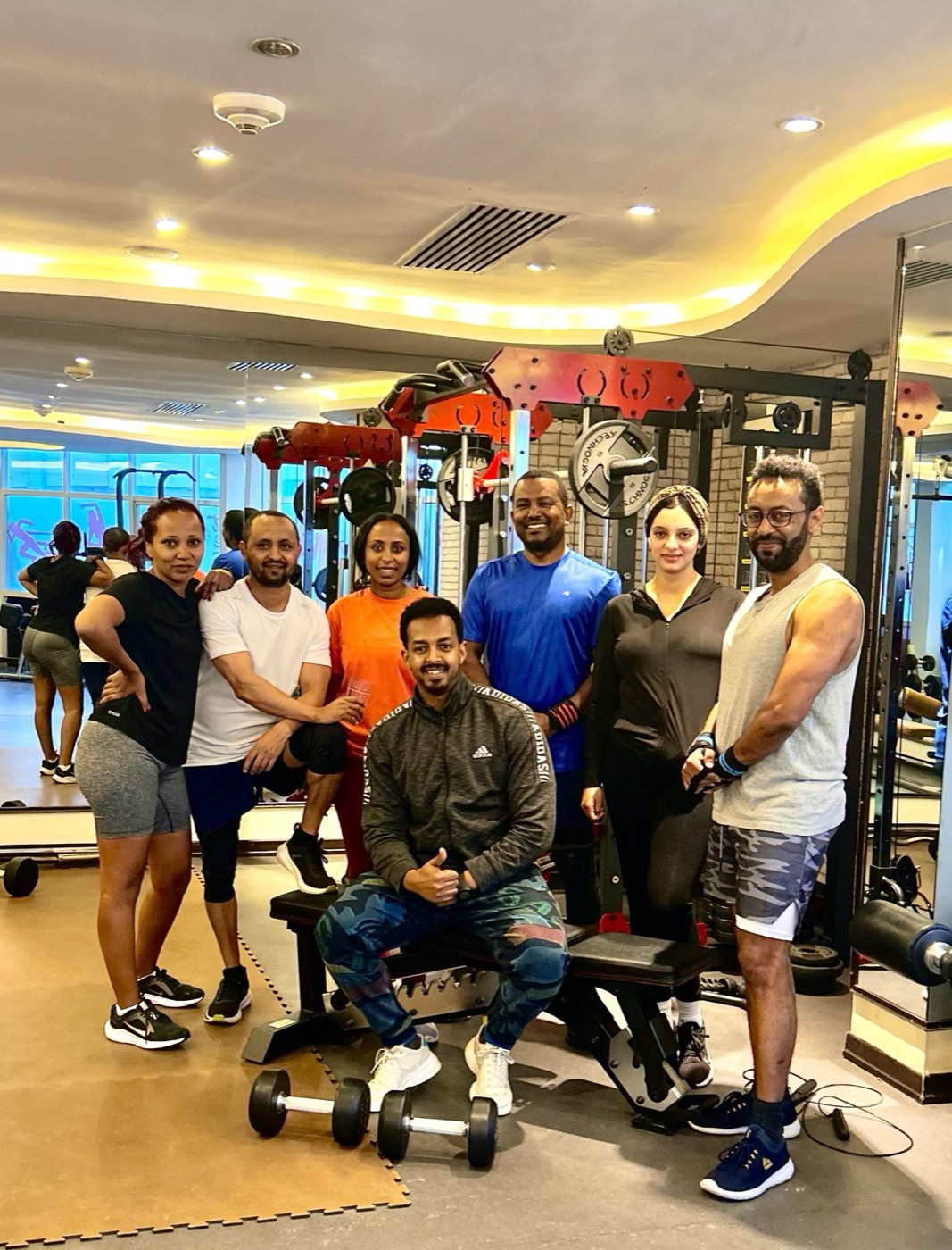 Group training session at the gym